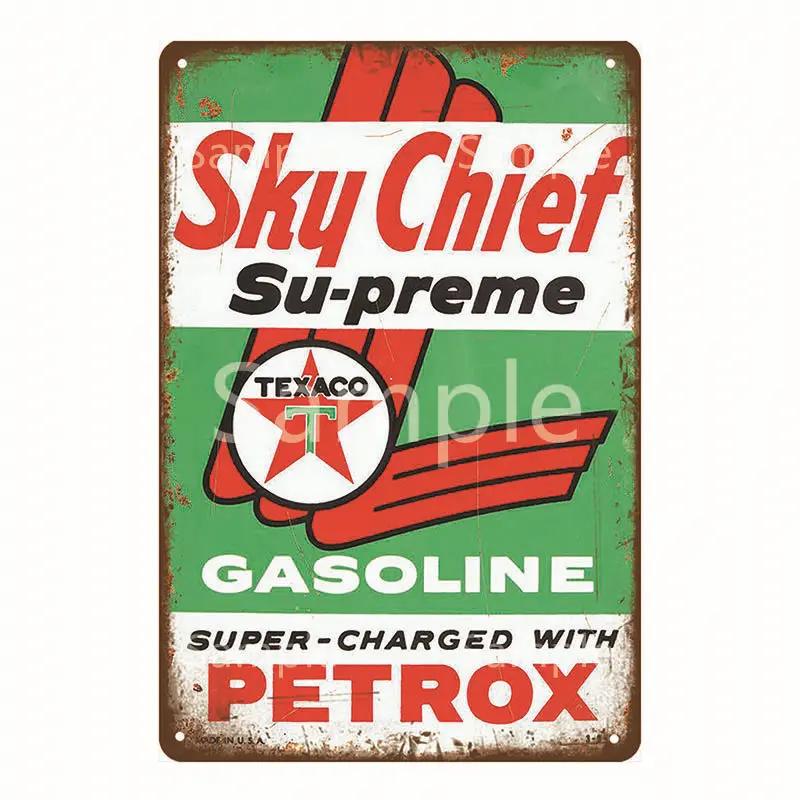 Vintage Gulf ESSO Mobil Racing Metal Tin Sign Wadhams Gasolines Motor Oil Garage Service Wall Decor Art Poster Wall Plaque YL055