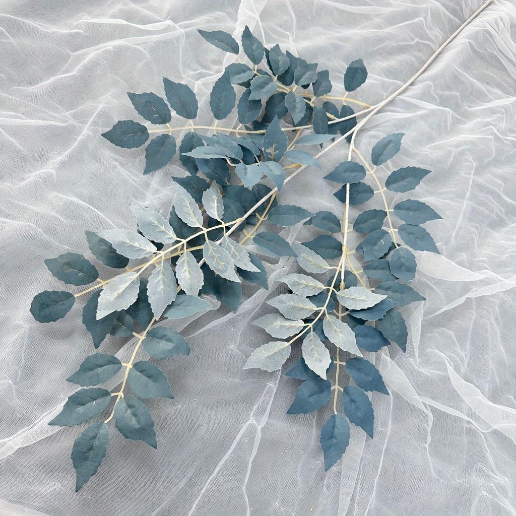 1Pc Simulation Autumn 5-pronged Banyan Tree Leaves, Suitable for Outdoor Courtyard Garden Home Dining Table Living Room Decoration