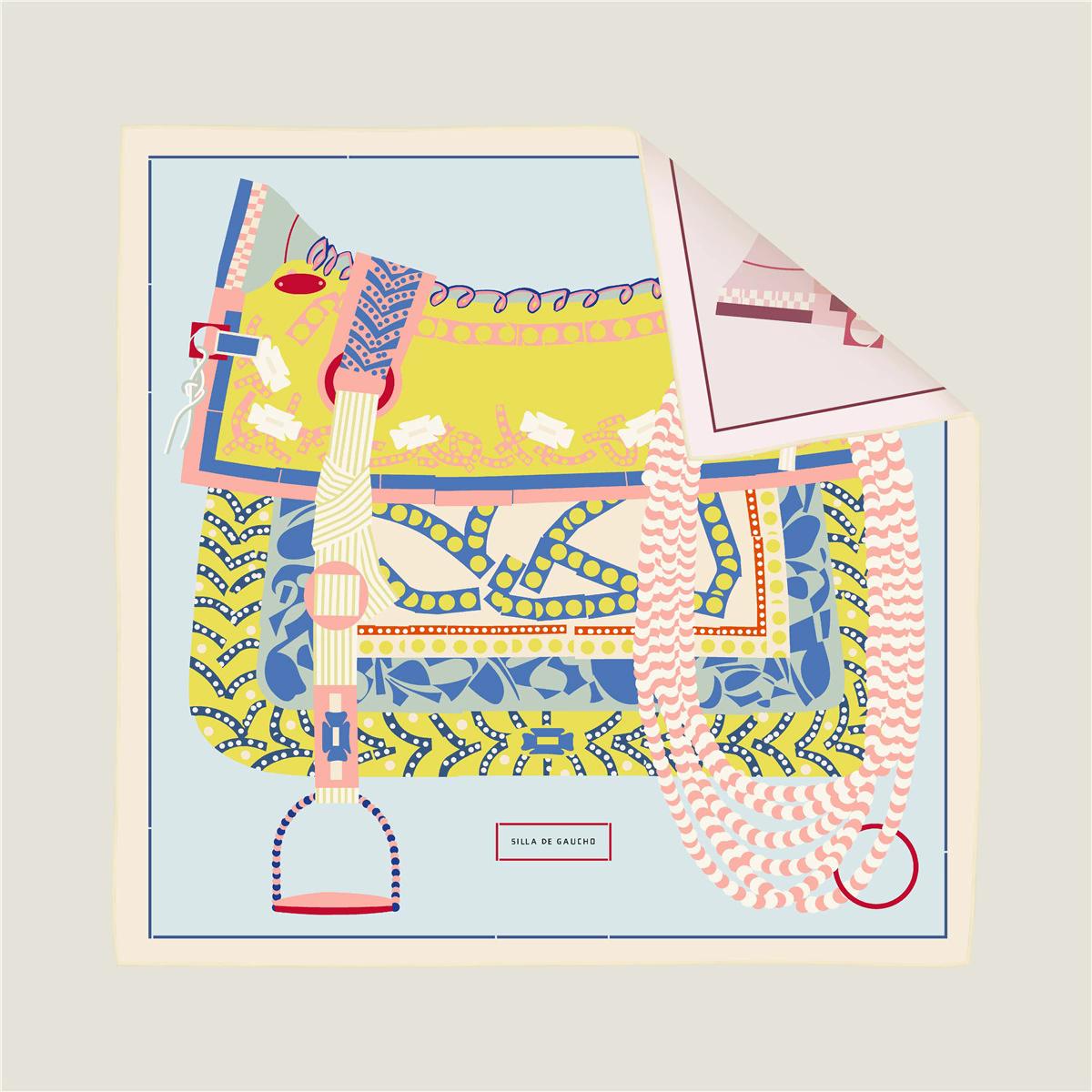 

New 90cm Manual Hand Rolled Twill Silk Scarf Women Saddle Double Print Square Scarves Wraps Echarpes Foulards Femme Hijab 90x90cm