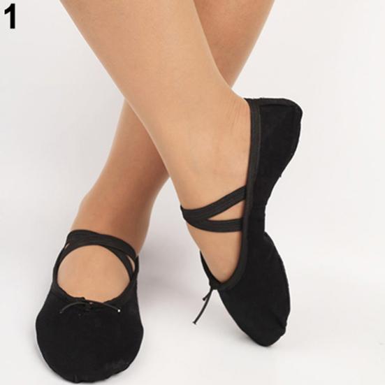 Women Girls Adult Soft Sole Ballet Dance Shoes Fitness Gymnastics Canvas Shoes