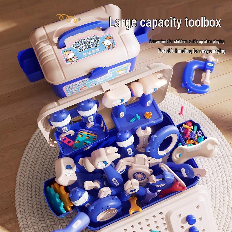 Kids' Pretend Play Repair Tool Box with Electric Drill and Screws