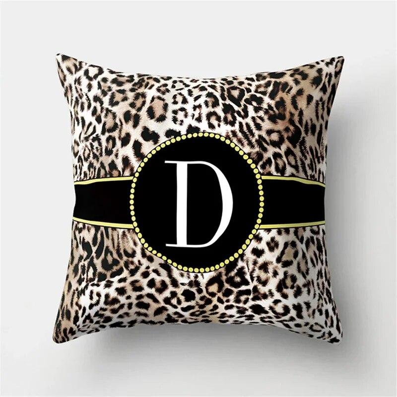 45x45cm Kissenbezug mit Leopardenmuster und 26 Buchstaben, bequemer Kissenbezug für Sofa, Stuhl, Bett, sexy Party, Hoteldekor, Wohnkultur, Kissenbezug