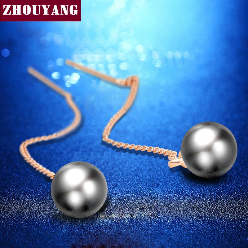

Top Quality Imitation Pearl Earring Rose Gold Color Drop Earrings Genuine Austrian Crystal ZYE041 ZYE033 ZYE034