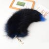 Gradient Foxes Furs Tail Pendant Keychain Keys Holder for Purse Bag Decoration