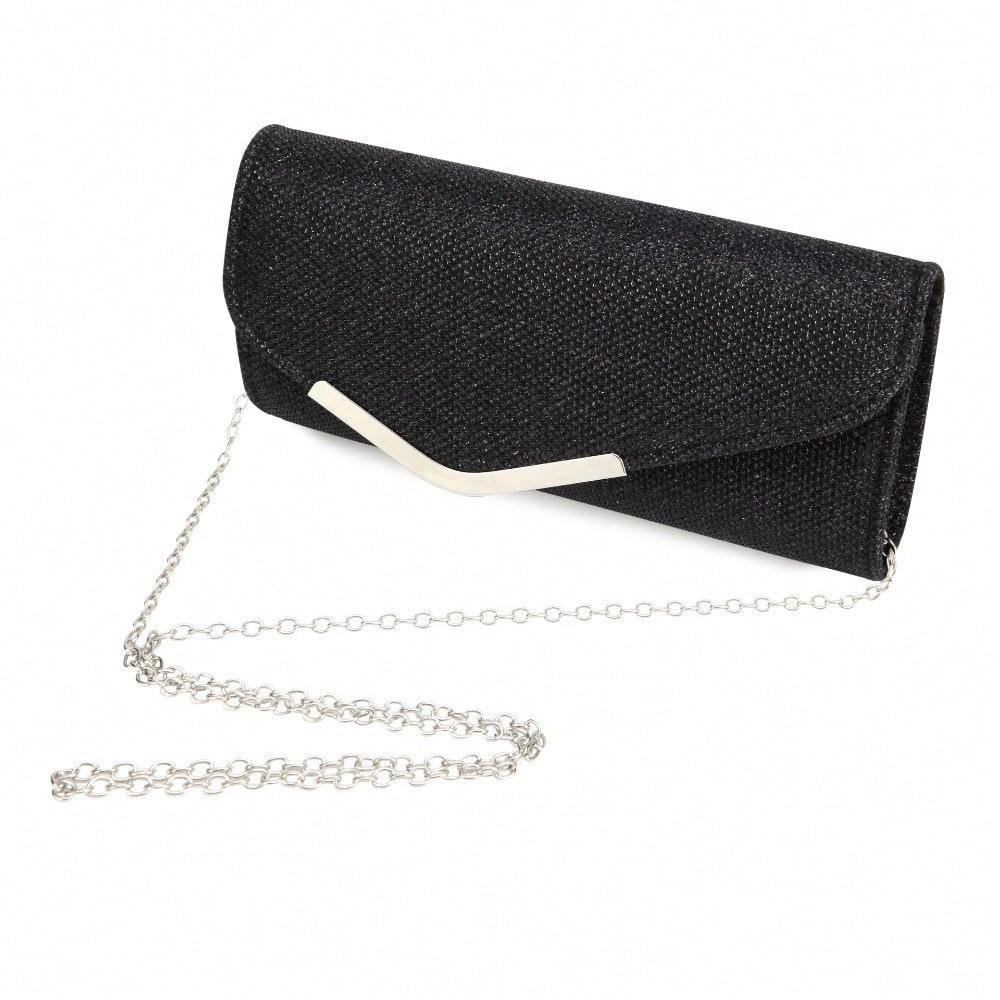 Mode Avondtas, Dames Handtas, Schoudertas, Ketting Diagonaal Kleine Vierkante Tas. black black