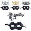Silver Thread Half Face Mask With Eye Cover For Cosplay And Party Use