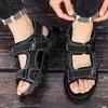 Sommersandalen für Herren, PU-Leder, leicht, offene Zehenpartie, flach, Freizeitschuhe für Herren, Outdoor-Wandersandalen für Herren, Strandschuhe, Größe 39–46