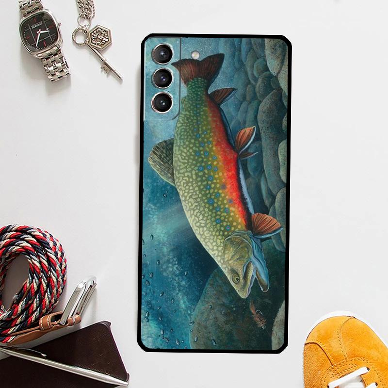 Trout Fish Fishing Case For Samsung Galaxy S25 S24 Ultra S20 S21 S22 S23 Plus S9 S10 S24 FE S25 FE Cover Coque