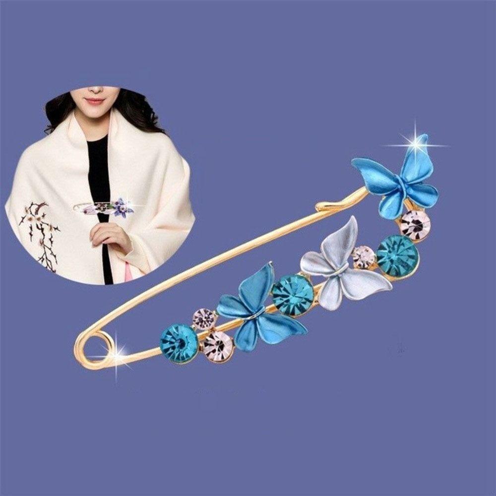 Rhinestones Flower Brooch Adjustable Waist Fastening Pins Versatile Brooches  Dress Decoration