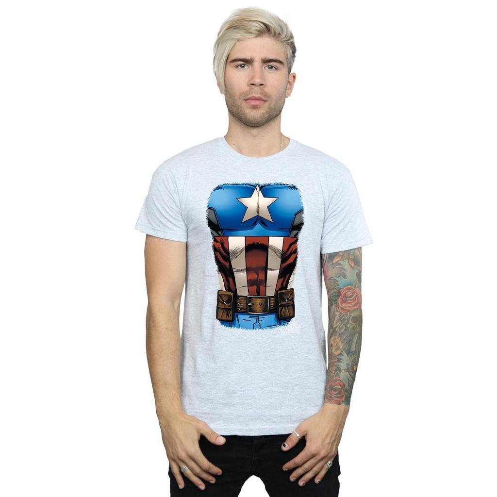 Marvel Mens Captain America Chest Burst T-Shirt
