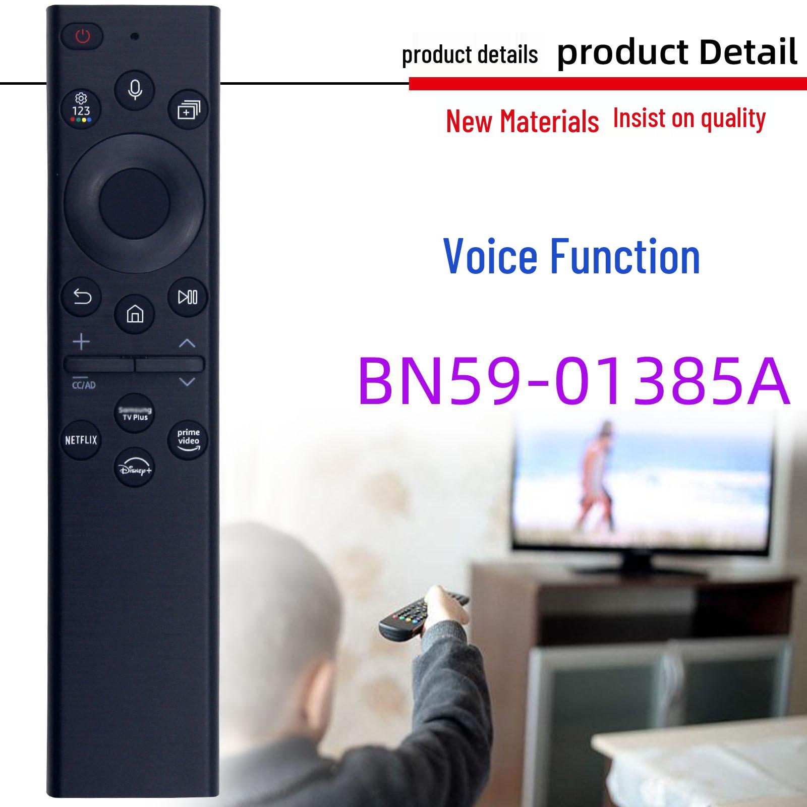 

Compatible Samsung TV Solar Charging Voice Remote Control BN59-01385A/01385B.