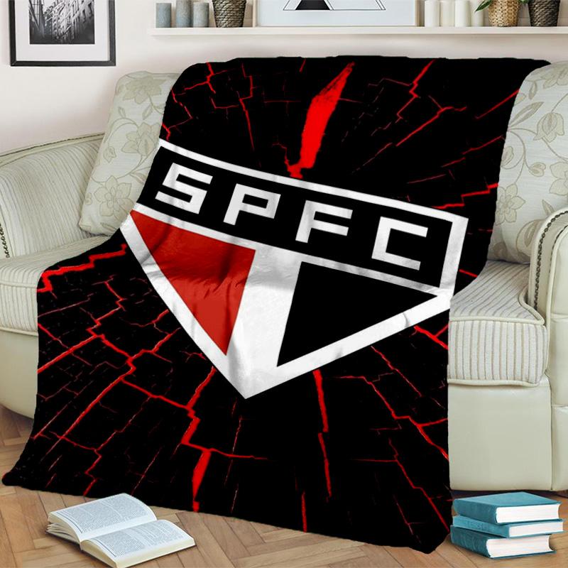Pau-lo Fc Emblem Printed Throws Blanket Soft Flannel Blankets for Couch Bed Gifts for Men Women Picnic Blanket Christmas Gifts