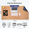 EXCO 1.2-Meter Cork Waterproof Leather Mouse Pad, Extra Large Computer Desk Mat, Leather Table Cover, Oversized Gaming Keyboard Pad, Charm Blue 9779