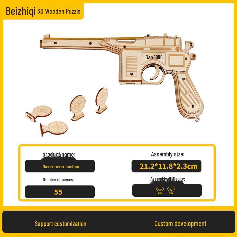 CSGO Wooden Folding Claw Knife & Burst-Fire Toy Gun DIY Puzzle Block Set