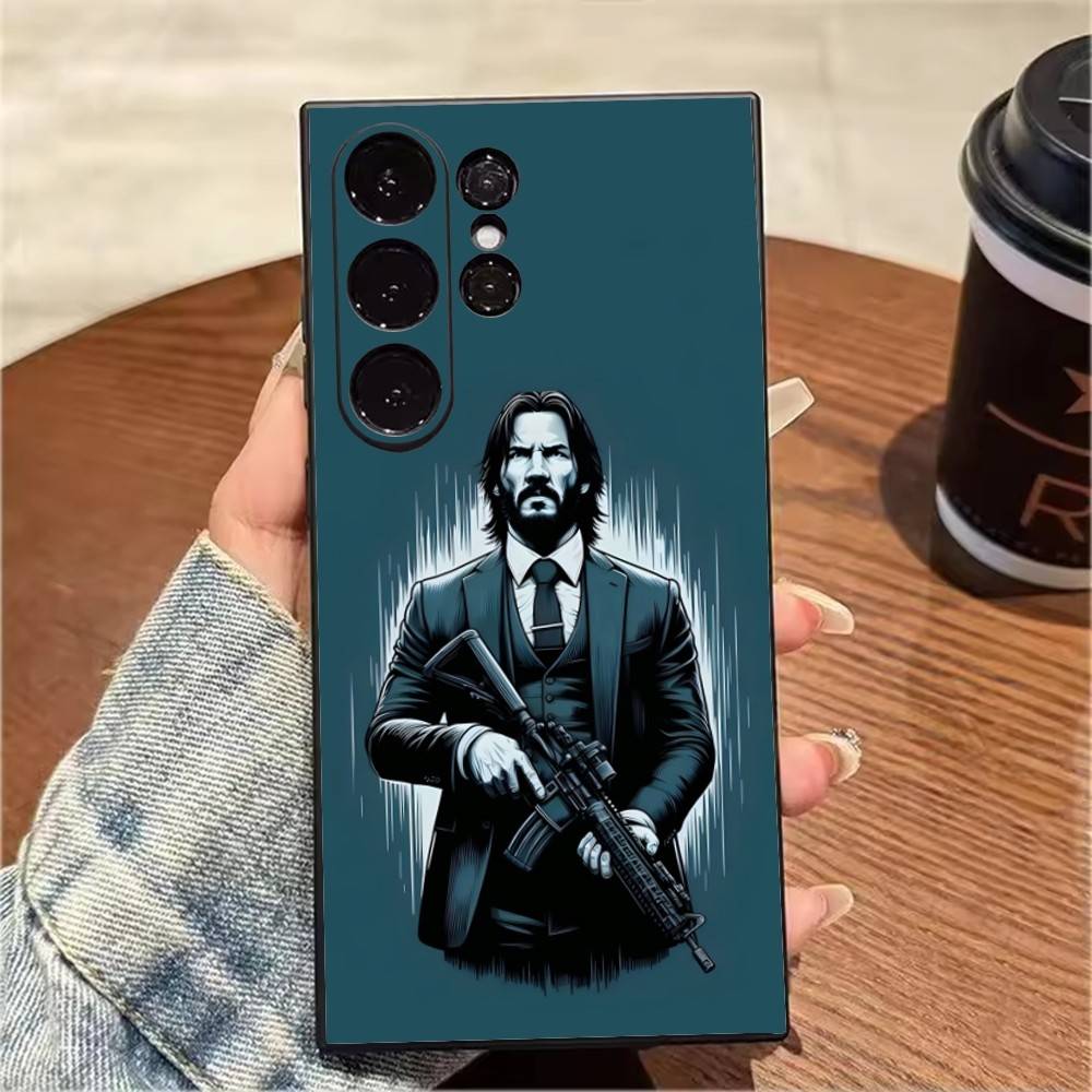 Movie Character J-John Killer W-Wick Phone Case For Samsung S25,S24,S21,S22,S23,S20,Ultra,S26,Plus,Fe,Note,5G Black Cover Samsung S21fe