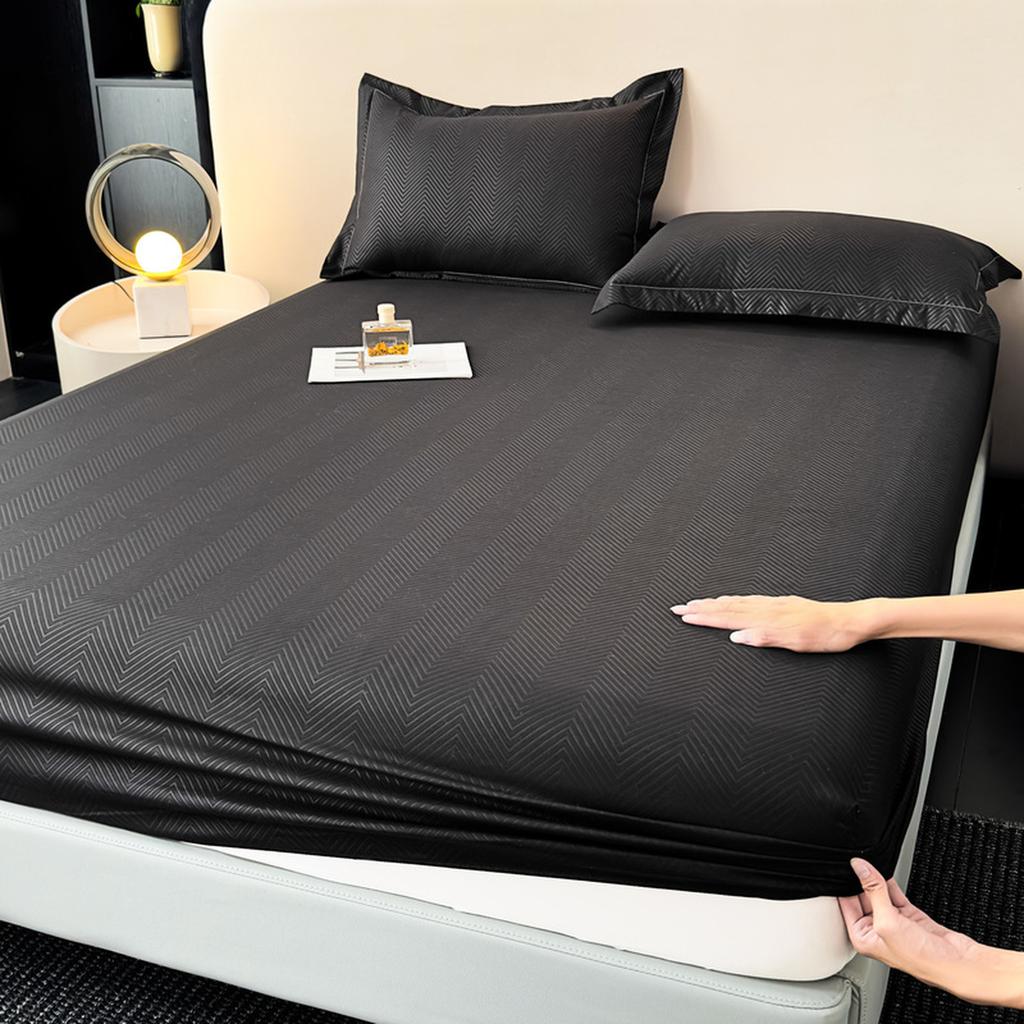 Unifarbenes gebürstetes Bettlaken mit vollständiger Abdeckung, rutschfester und staubdichter Schutzbezug, Bettdecke