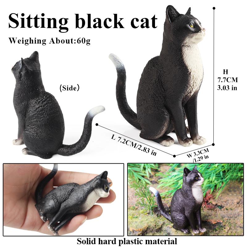 Oenux Cat Model Siamese Devon Rex Sphynx Ragdoll Persian Action Figure Cat Kitty Bobtails Figurine Cute Decoration Kids Toy Gift