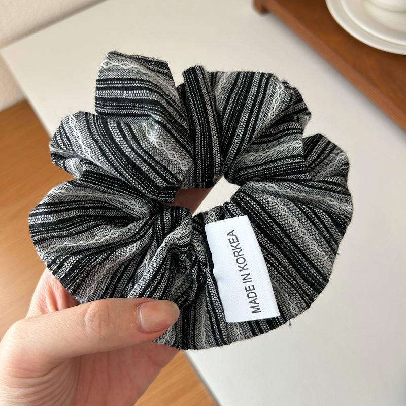 Sea Salt Stripe Scrunchie: Versatile Daily Hair Tie for College Style