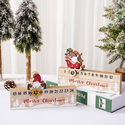 Wooden Santa Countdown To Xmas Calendar Faceless Santa Design Adds Unique Charm Festive Home Decor