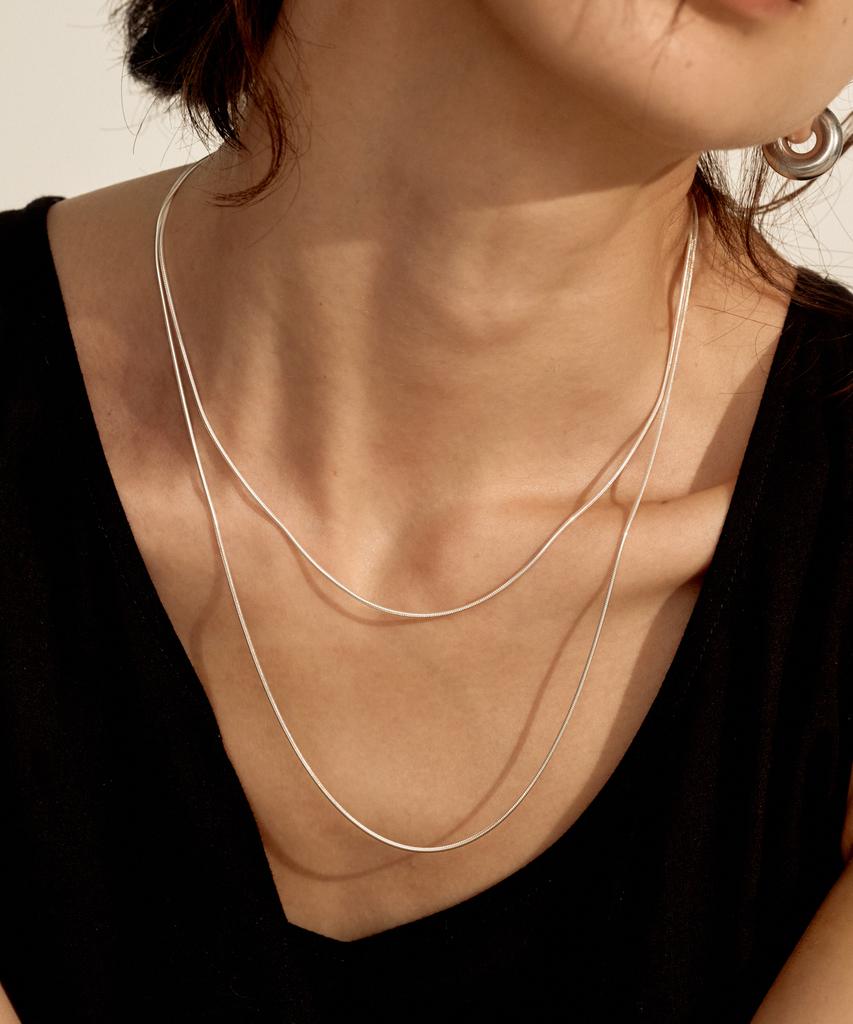 Novice Tokyo Simple Narrow Necklace [Silver 925] (2 Sizes) / Silver
