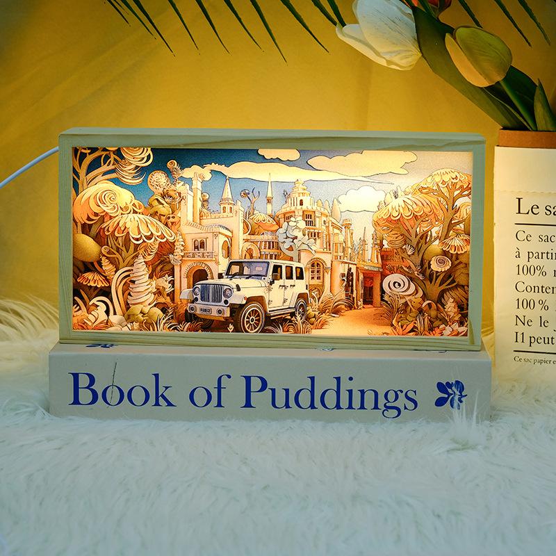 26cm/10.24in Cartoon Lamp Box Led Light Wooden Frame Anime Peripherals Acrylic Night Table Top Bedside Decoration Birthday Gifts