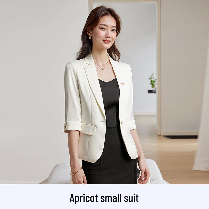 

Женский весенне-летний 2025 года атласный блейзер из ацетата - модный топ для делового костюма XL