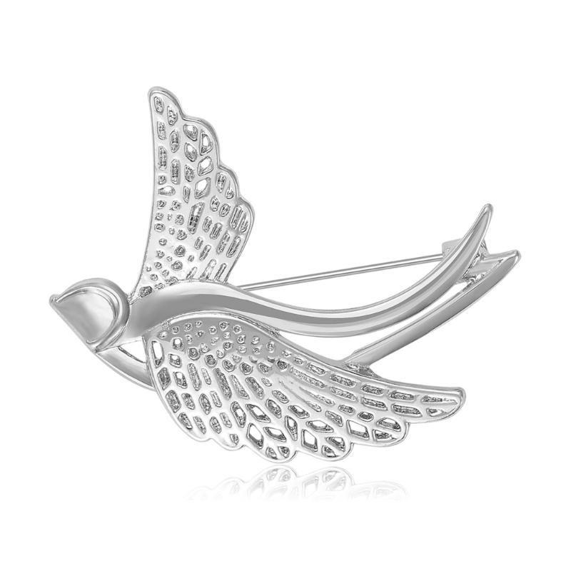 Contemporary Swallow Brooch Lightweight Alloy Jewelry With Polished Texture Gift For Birthdays Anniversaries Event