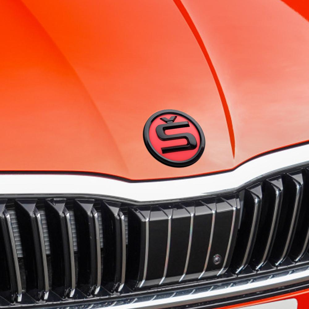 For Skoda Yeti Octavia 2 3 A5 Fabia Kodiaq Karoq Superb Rapid S Car ABS 80/90/100mm Front Hood Badge Bonnet Emblem Trunk Sticker