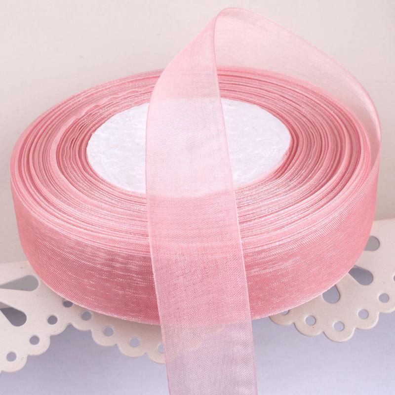 2,5 cm breites, transparentes Satinband aus Schneegarn für Bastelarbeiten und Haarschmuck