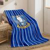 Blue Owl Emblem with Latin Motto Design print blanket soft and cozy perfect for the living room bed sofa or a nap,gift