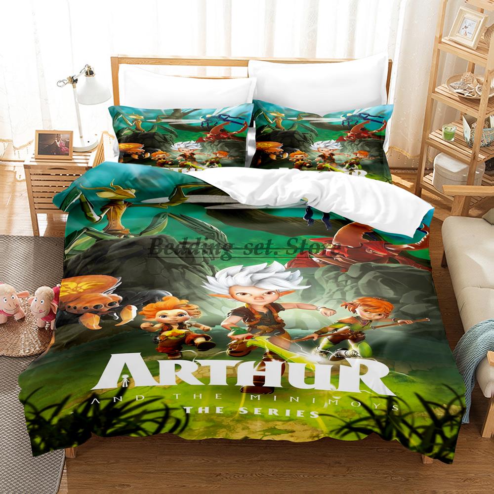 Arthur Et Les Minimoys Bedding Set Single Twin Full Queen King Size Bed Set Aldult Kid Bedroom Duvetcover Sets 2023 Bed Sheet