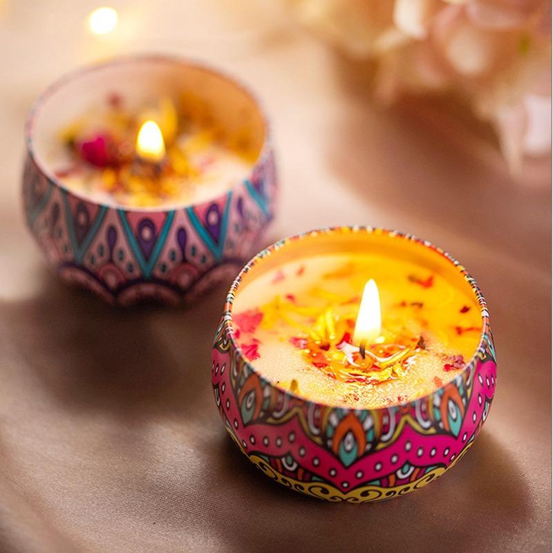 1pc Dried Flower Smokeless Scented Candle, Soft and Long-Lasting Fragrance for Bedroom, Perfect as a Gift