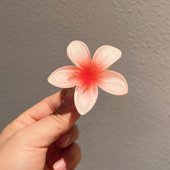 Haarkralle Transparent Farbverlauf Blütenform Haarspange Anti-Rutsch Zähne Hinterkopf Haarkralle Vielseitiges Haaraccessoire