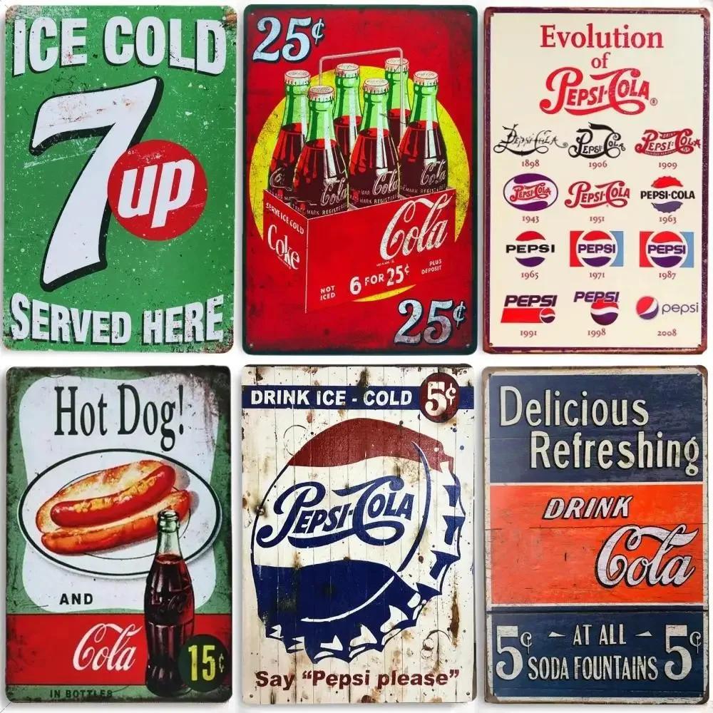 

Vintage Cola 7-UP Drink Poster Metal Tin Signs Plaque Drinks Retro Art Posters for Kitchen Bar Pub Club Home Workshop Wall De 20x30cm（7.8x11.8inch）