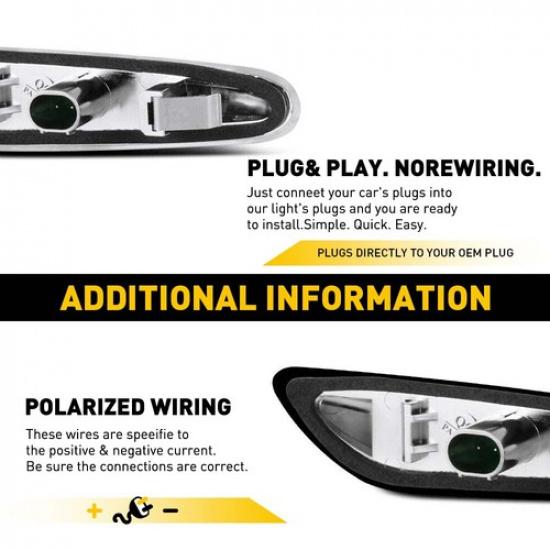 2X LED Front Fender Marker Side Lights Assembly BMW For E46 E60 E61 E82 E88 E90