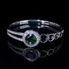 Classic Double-ring Elegant Emerald Micro-paved Zirconium Fashionable and High-end Accessories Bracelet
