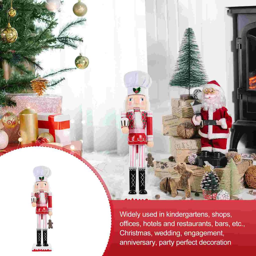 Wooden Christmas Soldier Nutcracker Nament Figurine Miniature Craft Decoration Xmas Home Decor Gift Idea Statue Toy Artwork