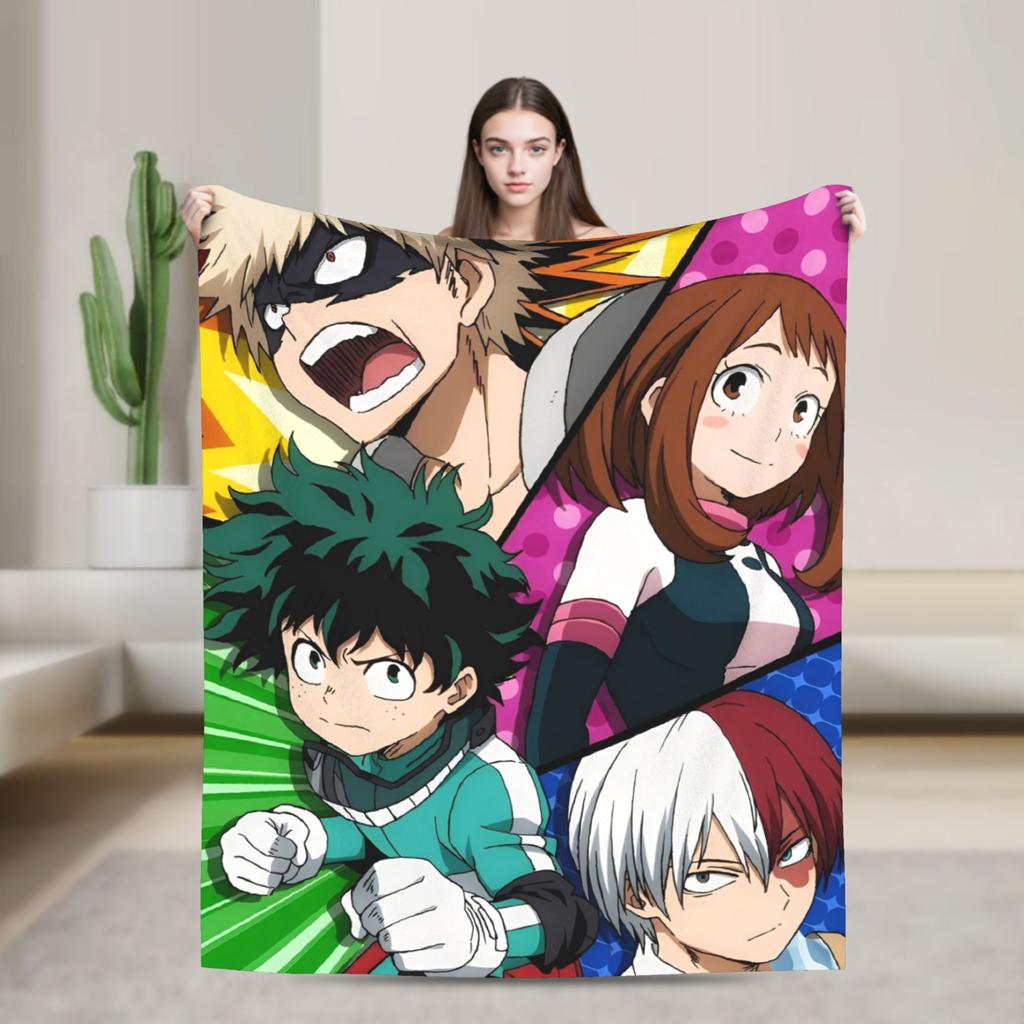 My Hero Academia Class 1-A Blanket Flannel Winter MHA Anime Multifunction Super Soft Throw Blankets for Couch
