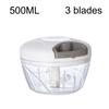 500/900ML Manual Meat Mincer Garlic Chopper Rotate Garlic Press Crusher Vegetable Onion Cutter Kitchen Cooking Accessories Chopping Garlic Masher