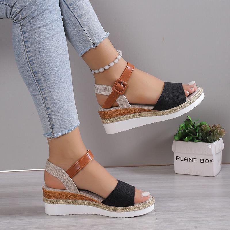 Fashion Fashion Sandals Summer Shoes Women Wedge Shoes Woman Party Women's Sandals Soft Retro Footwear Female Heeled Sandals