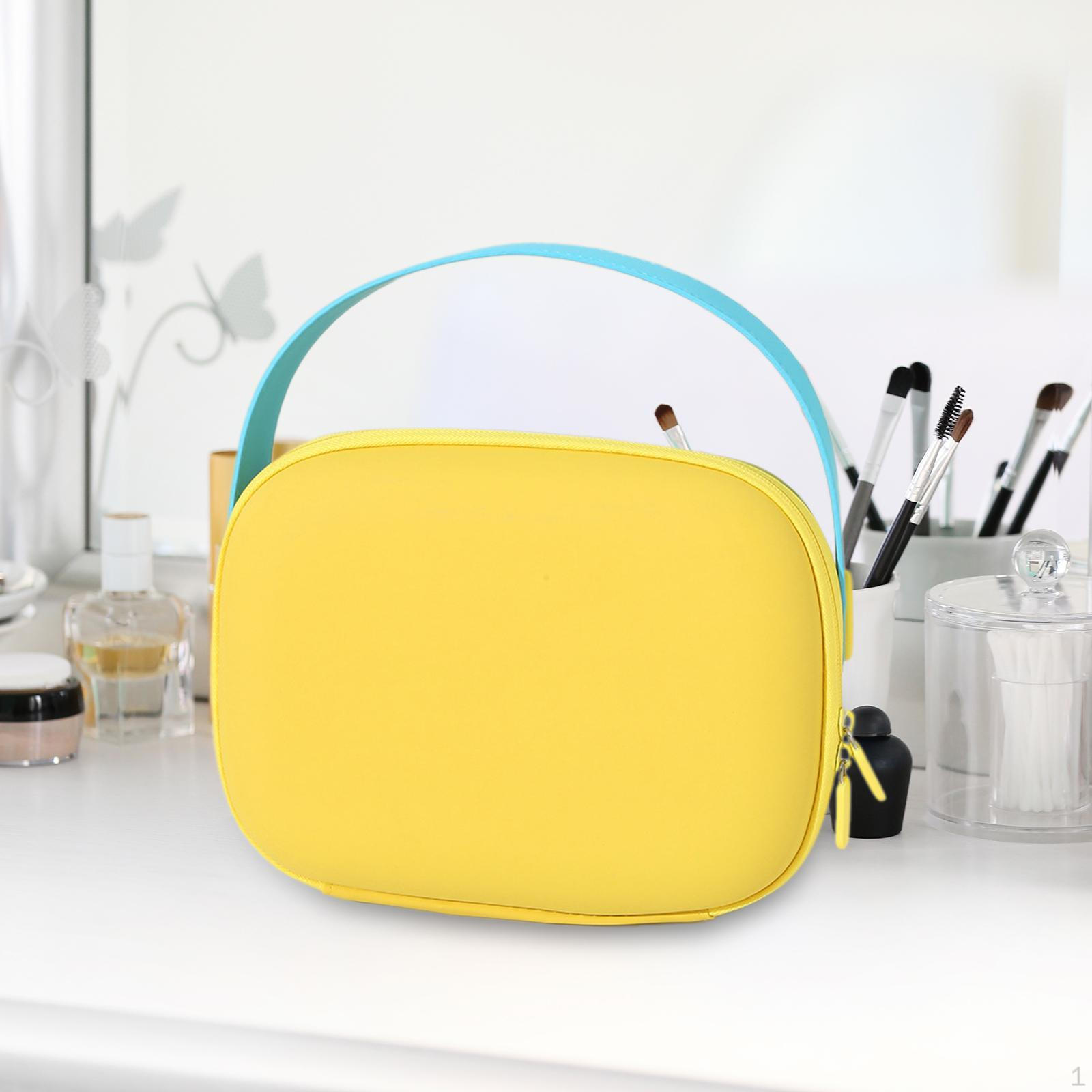 

Cosmetic Organizer Bag with Zipper, PU Leather, Water Resistant, Compact Design for Women жёлтый