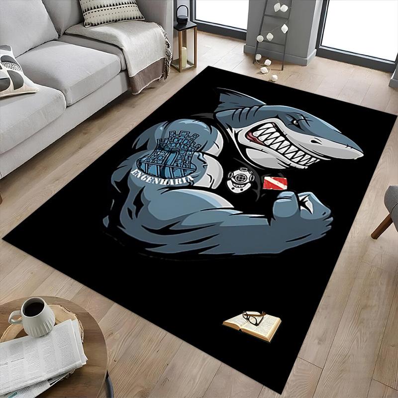 1pc SHARK DIVER Carpet, Office Rug Outdoor Mat Home Decor Area Carpet Festival