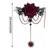 Fingerless Rose Flower Gloves Gothic Chain Wrist Guard Cuff Sleeves Halloween DressUp Wristband