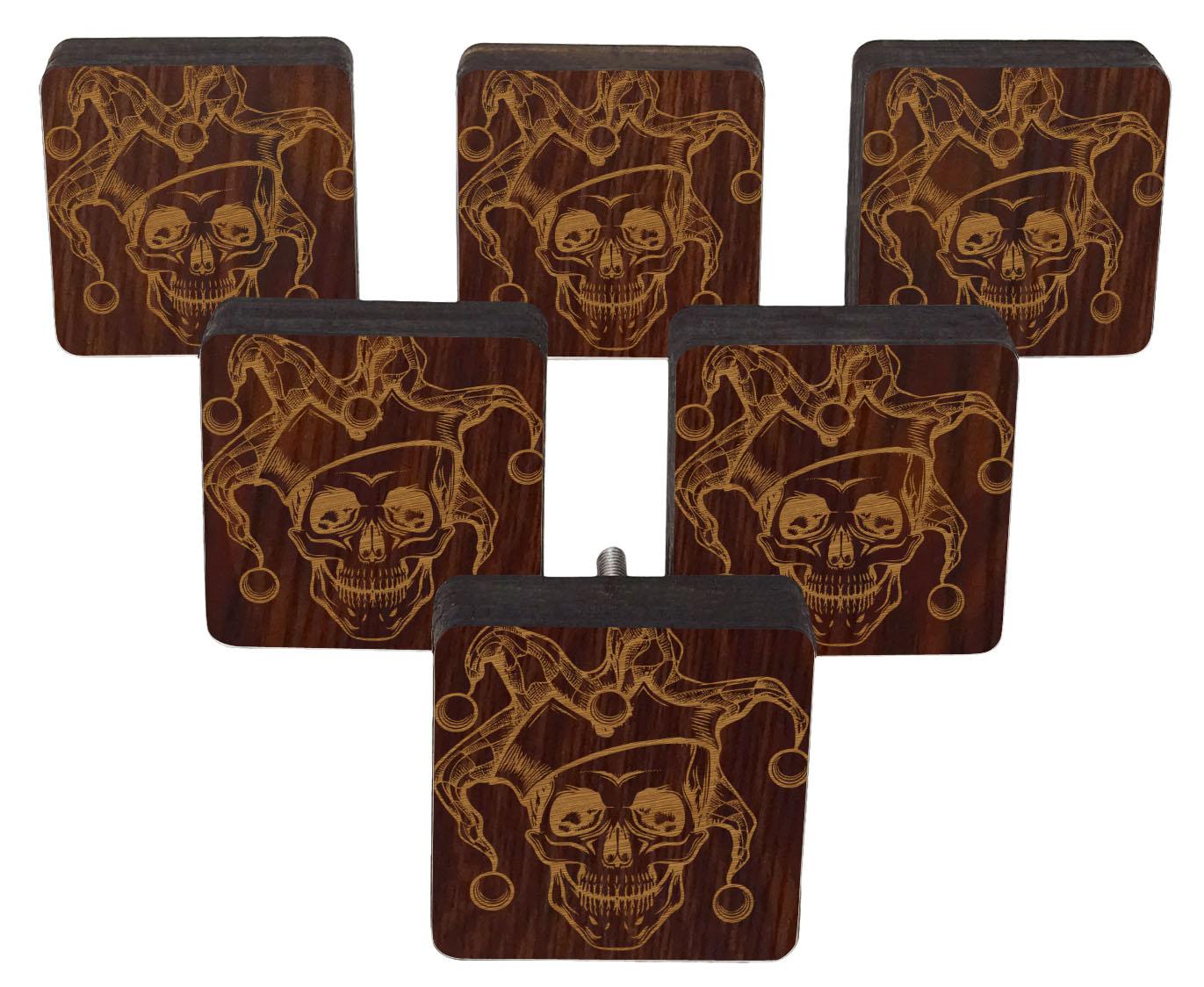 

IBA Indianbeautifulart Brown Engraved Knobs Furniture Knobs Cabinet Drawer Pull Pack 2 x 2 Inches-Square коричневий