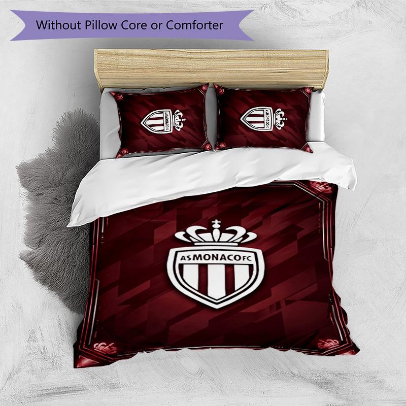Monaco FC Printed 3PCS Bedding Set Breathable Duvet Cover with Pillowcases Decorative Bed Linen for Bedroom Home
