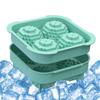 4 Grid 3D Ice Ball Ices Cube Silicone Ices Cube Tray Mold With Lid Reusable Ice Mold Ball For Whiskey Juice Fruit Jelly Ice Mold