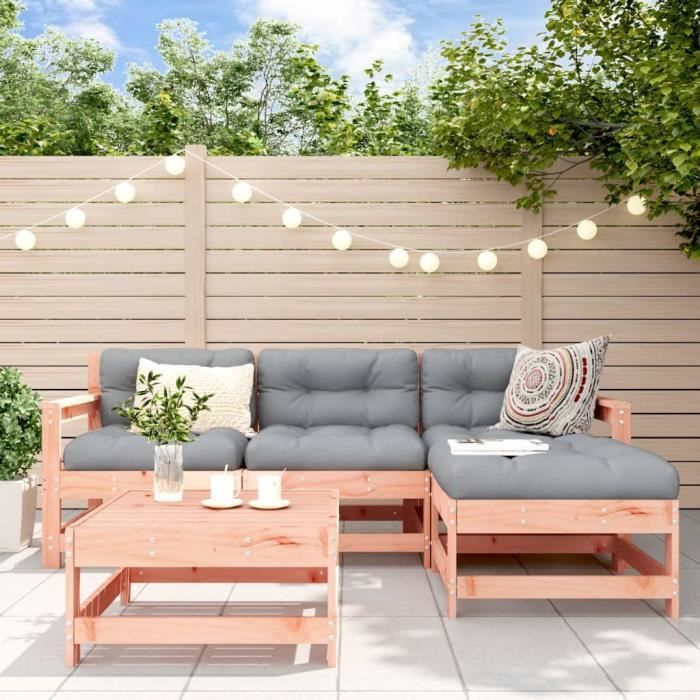 VidaXL Salon de jardin 5 pcs avec coussins bois massif douglas 3185799