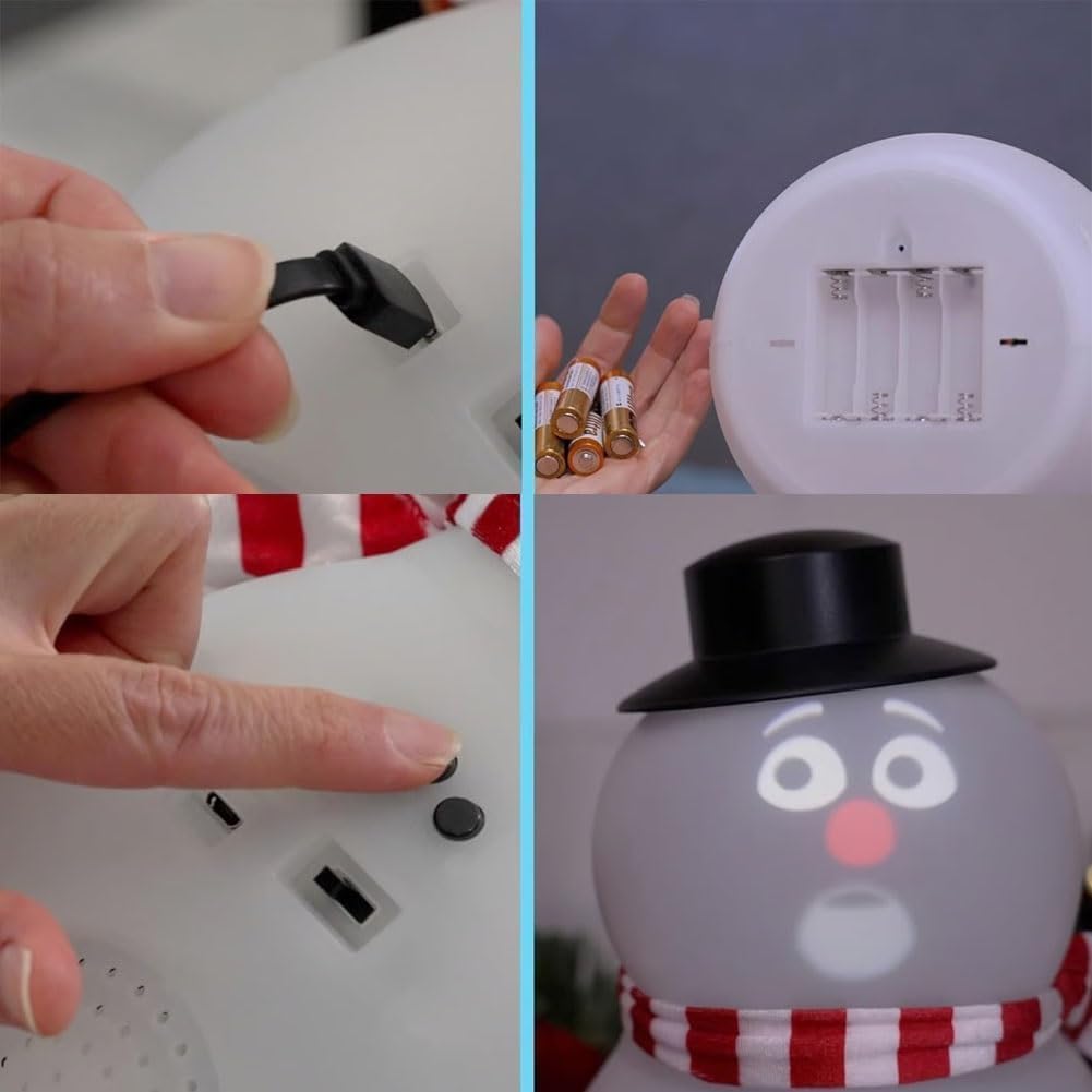 Animated Talking Snowman Singing, Talking Animated Blink Snowman with Built in Projector & Speaker Plug'n Play