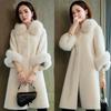 New Style Elegant Loose Coat Autumn Autumn Fur Fur Collar Thickened Fur Coat Women