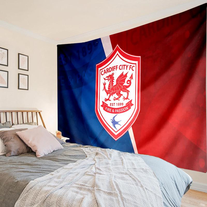 Football Club Cardiff Tapestry, Unique Design Tapestry, Wall Decor for Bedroom,Livingroom, Playroom,Heartwarming Fan Holiday Gifts